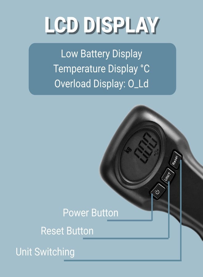 جيكتسي ميزان أمتعة، 50 كجم/110 رطل، ميزان أمتعة محمول معلق للسفر، قفل تلقائي للقراءة بعد الوزن، سهل القراءة وتسجيل البيانات - Image 5