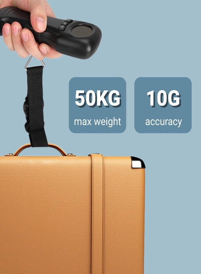 جيكتسي ميزان أمتعة، 50 كجم/110 رطل، ميزان أمتعة محمول معلق للسفر، قفل تلقائي للقراءة بعد الوزن، سهل القراءة وتسجيل البيانات - Image 2