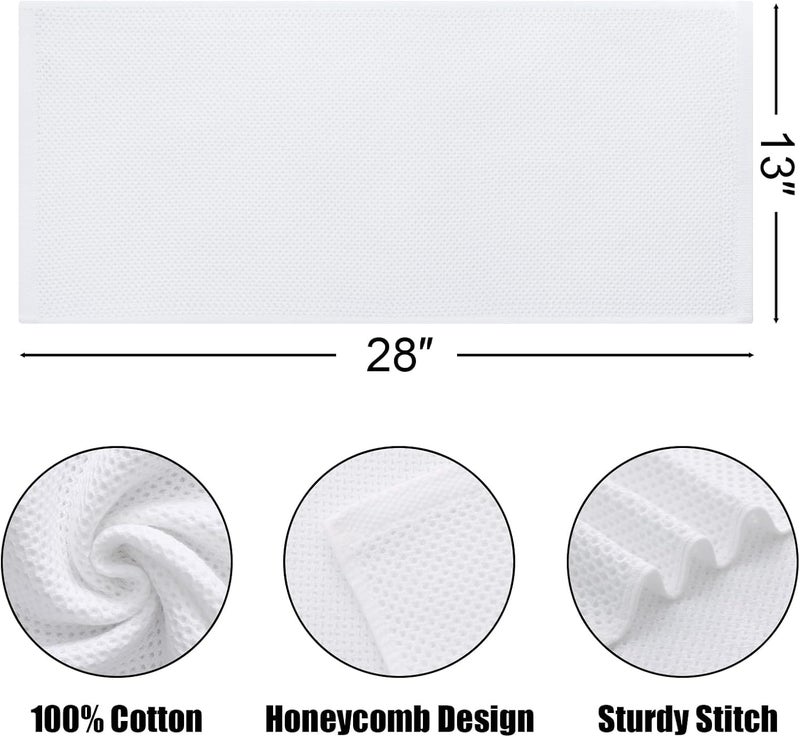 Kitinjoy 100% Cotton Waffle Weave Kitchen Towels  12-Pack Super Soft and Absorbent Kitchen Dish Towels for Drying Dishes  Kitchen Hand Towels  13 in x 28 in  White - Image 2