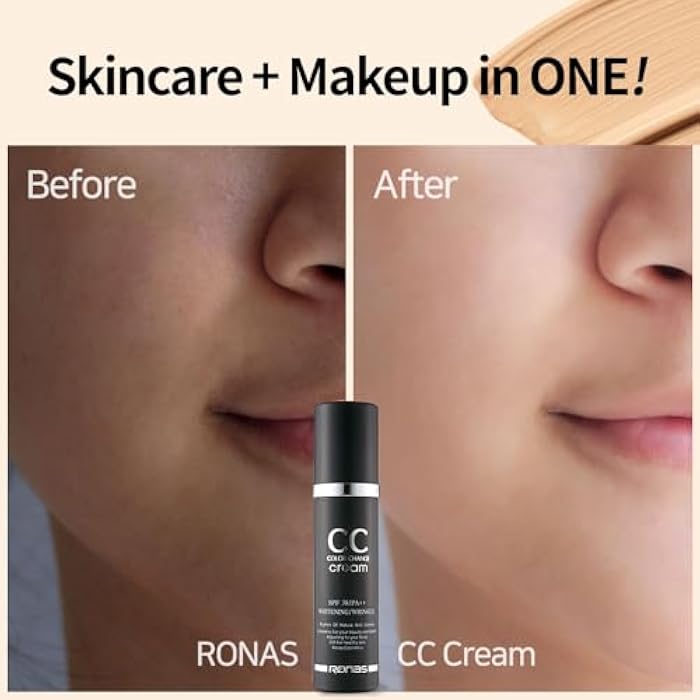 Ronas CC Color Change Cream SPF38 PA+++ UV Protection Sunscreen Foundation Makeup base Korean Aesthetic Cosmetics 1.69 Fl oz - Image 4