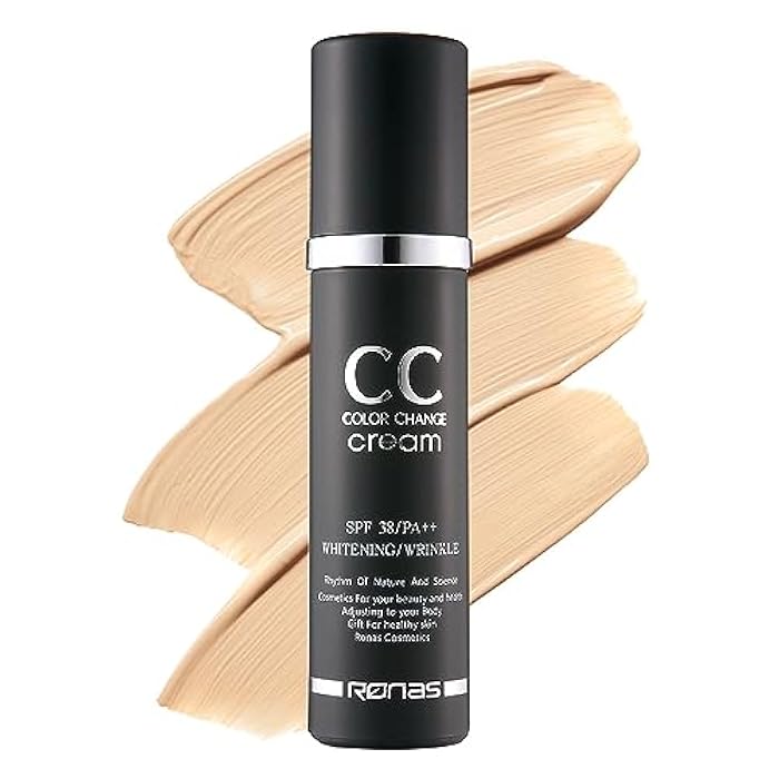 Ronas CC Color Change Cream SPF38 PA+++ UV Protection Sunscreen Foundation Makeup base Korean Aesthetic Cosmetics 1.69 Fl oz - Image 1
