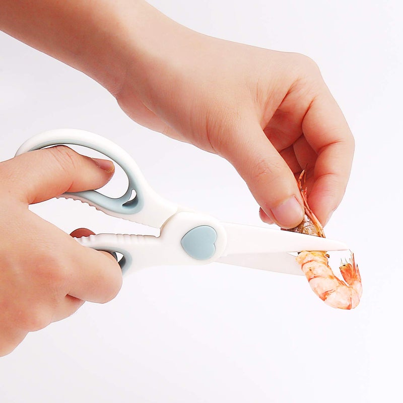 WELLSTAR Ceramic Scissors for Baby Food by WELLSTAR, Safety Healthy BPA Free Portable Toddler Shears with Protective Blade Cover and Travel Case, 2 Pack - Image 4