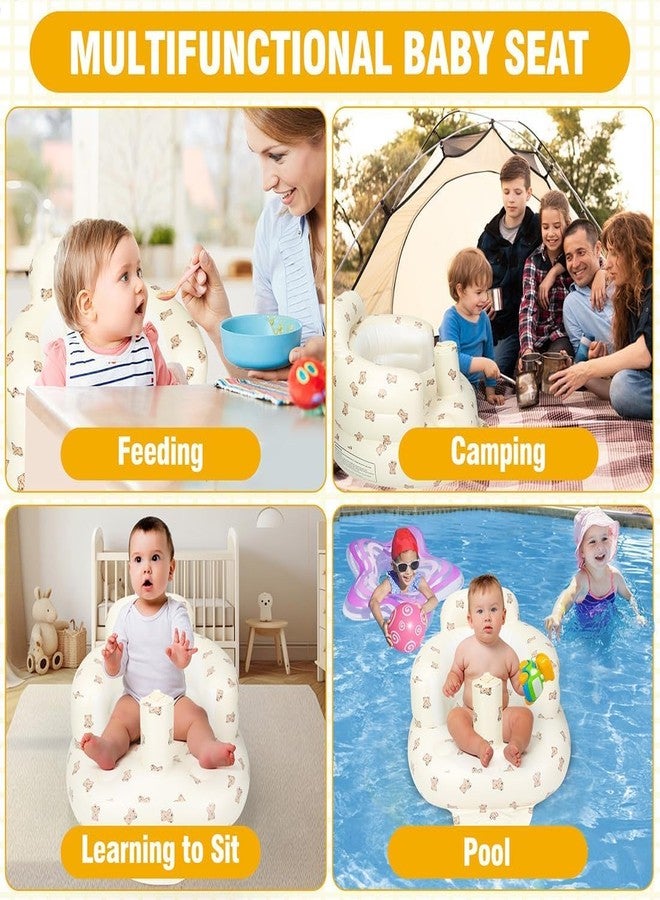 Deoxys Inflatable Baby Seat for Babies 3 Months and Up, Infant Floor Seat with Built-in Air Pump for Learning to Sit and Camping Inflatable Infant Floor Seat - Image 3