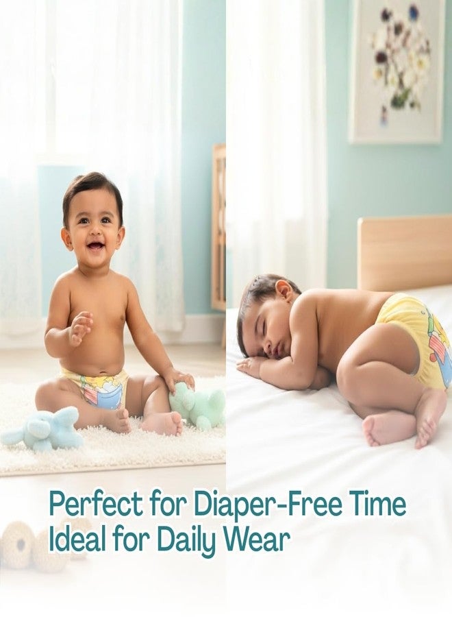 أو بيبي سراويل تدريب الأطفال القابلة لإعادة الاستخدام من أوبابي - سراويل تدريب ناعمة من قطن الموسلين للأطفال الصغار - تصميم يسمح بمرور الهواء وعالي الامتصاص (مقاسات: 12 شهرًا، 24 شهرًا، 10 بوصات) لون أبيض كريمي - Image 5