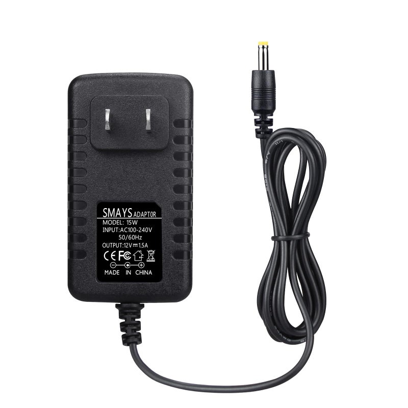 Smays 15W Power Cord Charger Replacement for Alexa Echo Spot, Echo Dot (3rd / 4th Gen / 5th Gen), Fire TV Cube, Show 5, Dot with Clock, Black - Image 1