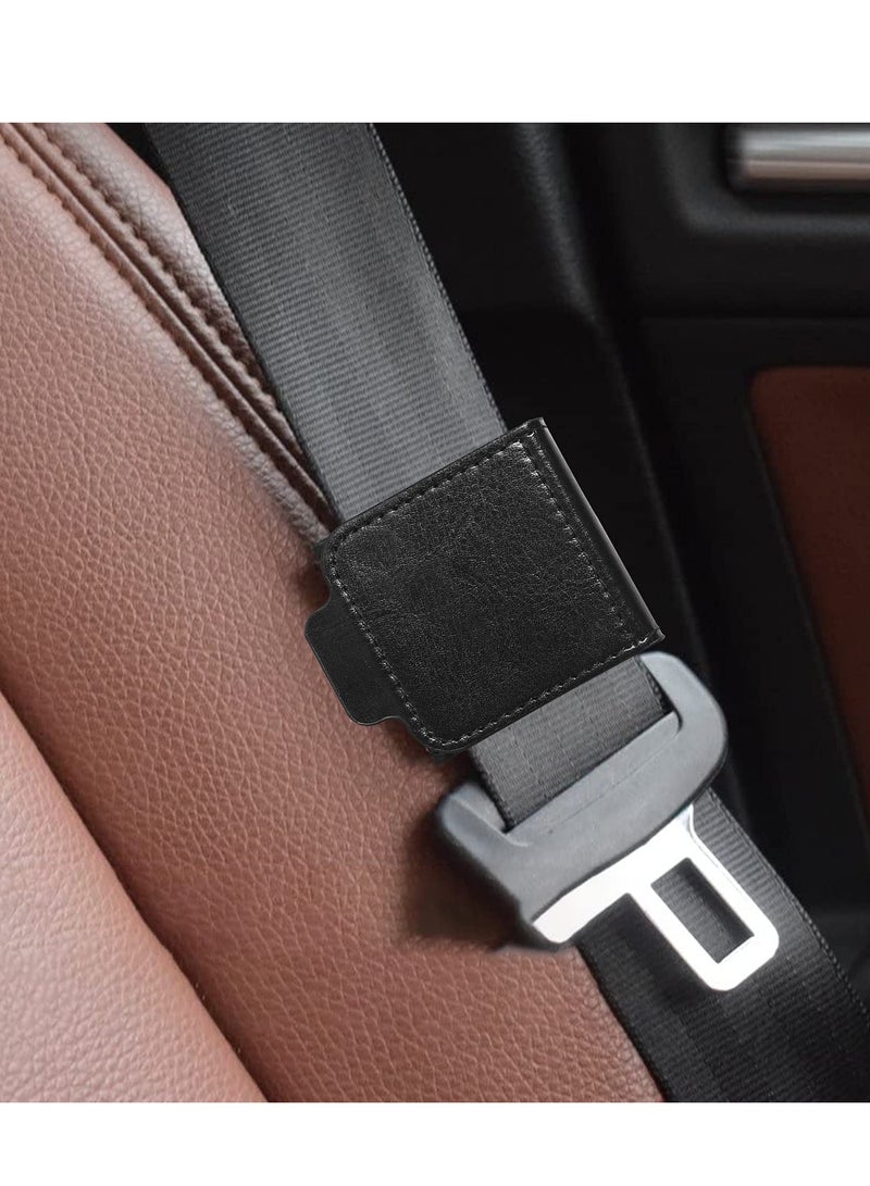 KASTWAVE Seat Belt Clip, Universal Comfort Car Seat Belt Adjuster Comfortable PU Leather Shoulder and Neck Belt Position Fixer Suitable for Children Adult Universal Car Seat Belt (4 Pieces Set, Black) - Image 3