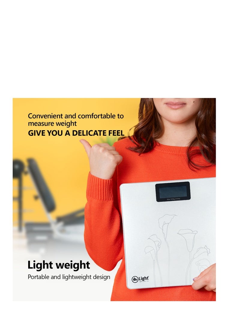 Mr. Light Mr Light Electronic Personal Scale Non-Slip Mat With Low Battery And Overload Indication LCD Display 180Kg ,Silver - Image 5