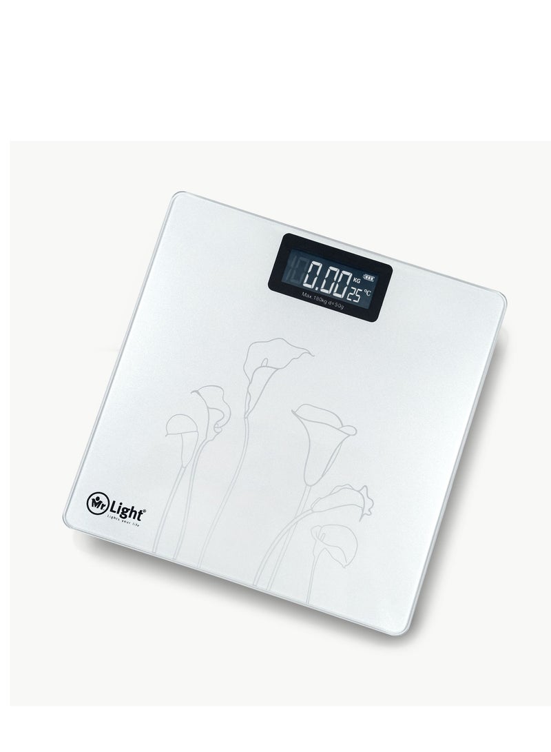 Mr. Light Mr Light Electronic Personal Scale Non-Slip Mat With Low Battery And Overload Indication LCD Display 180Kg ,Silver - Image 1
