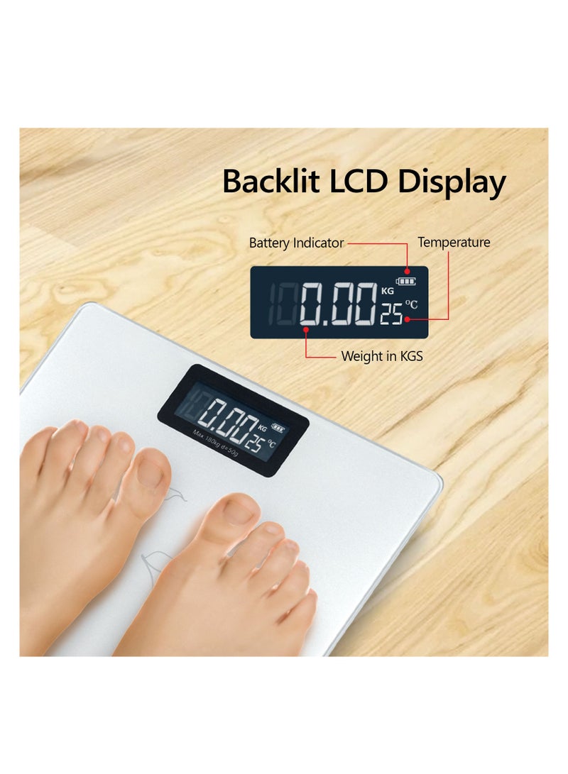 Mr. Light Mr Light Electronic Personal Scale Non-Slip Mat With Low Battery And Overload Indication LCD Display 180Kg ,Silver - Image 3