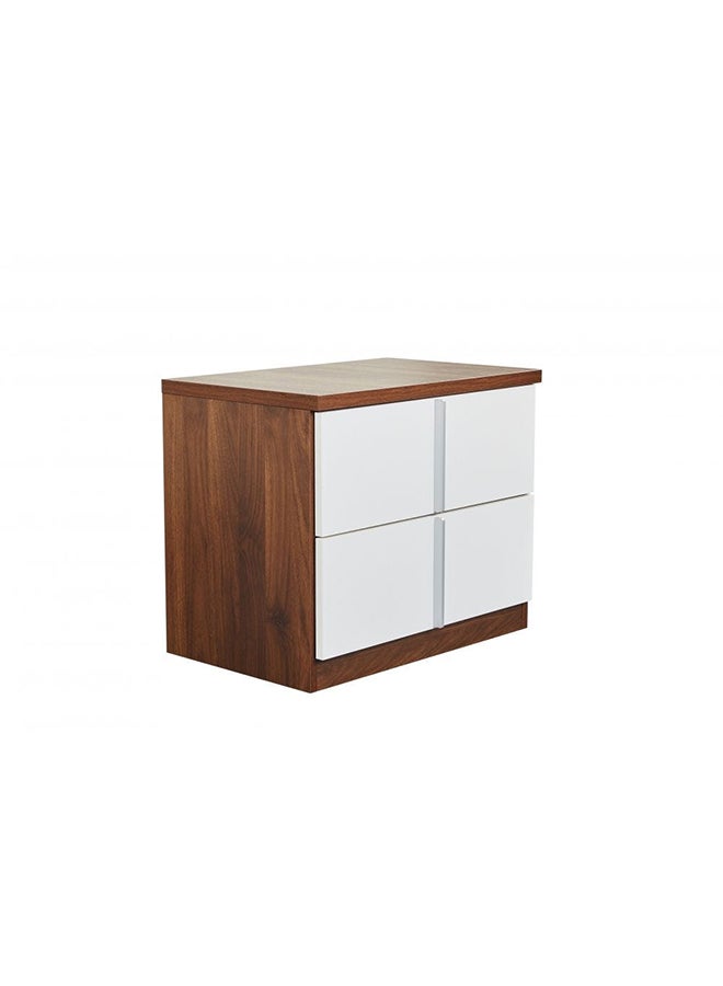 DANUBE HOME Allano Night Stand Multifunctional Bedside Table Space Saving Nightstand End Table Storage Modern Design Furnitures For Bedroom L 60 x W 39 x H 45.5 cm Dark Walnut & White - Image 1