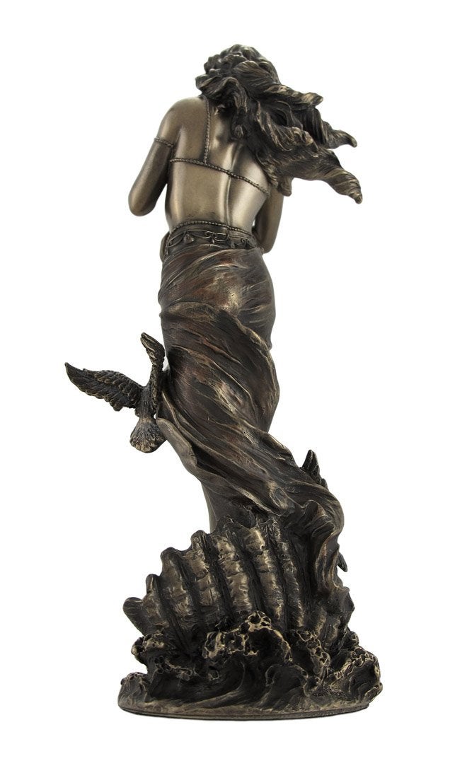 Veronese Design Bronzed Aphrodite with Doves on Scallop Shell Statue - Image 2