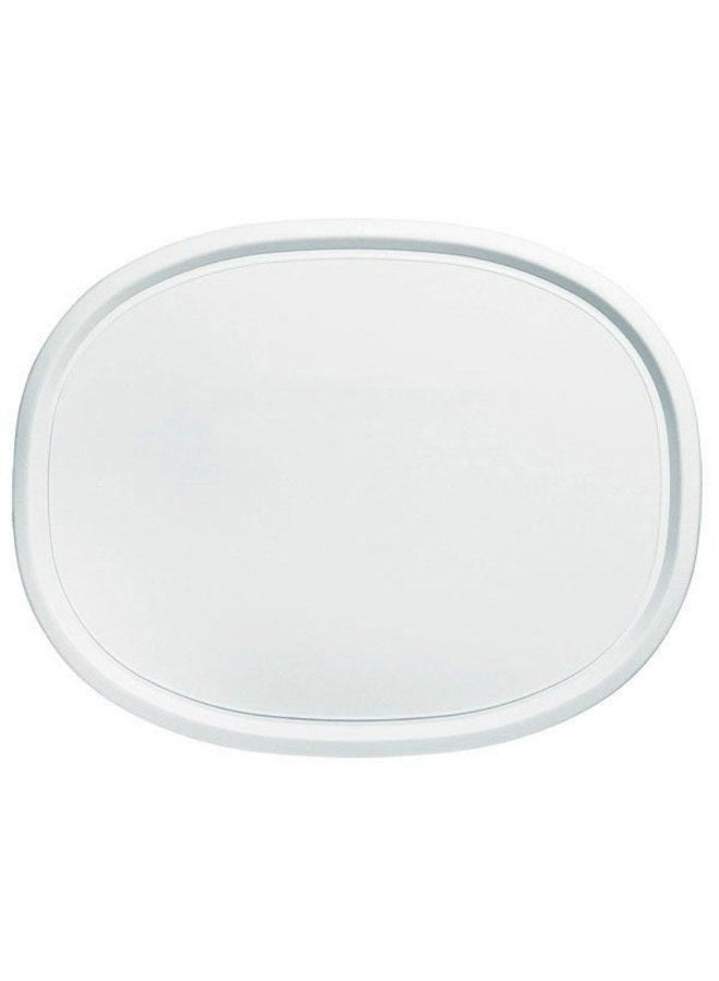 French White 1.5 Quart Oval Plastic Lid Cover