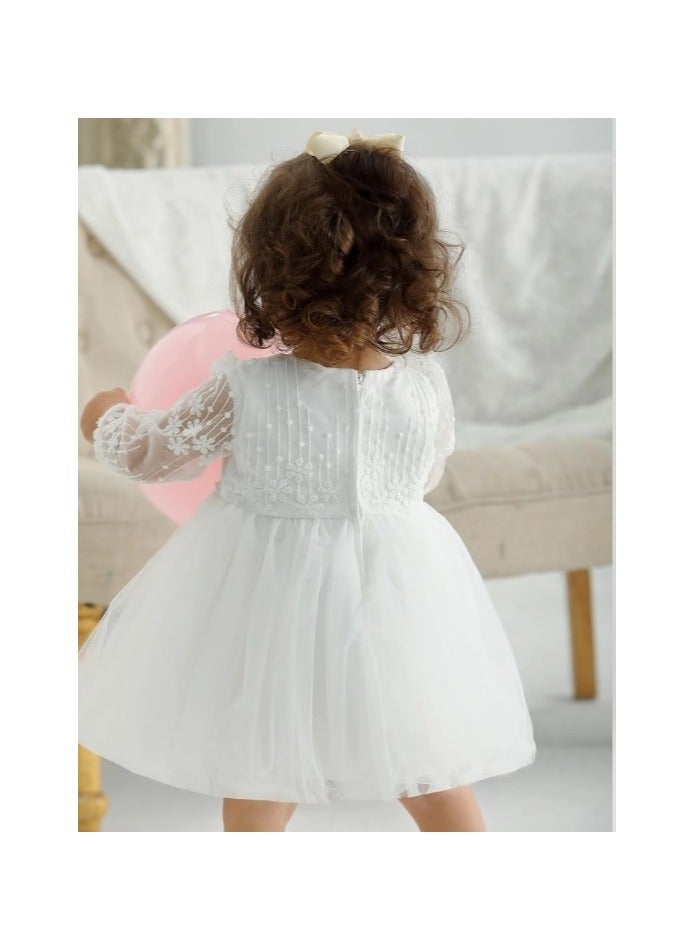 شي إن فستان أميرة بدانتيل مطرز بزهور أنيق أكمام طويلة الى , ممتاز للحفلة - Image 3