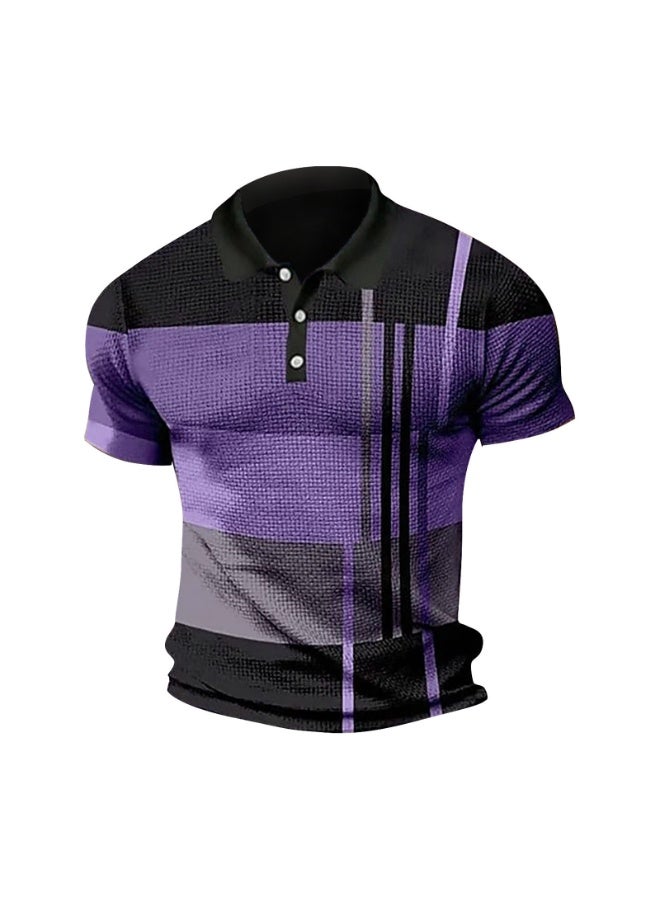 Summer  Fashion Men's Turn-down Collar Short Sleeve Striped Pullover T-shirts Casual Trendy Slim T-shirts Male Clothes - Image 1