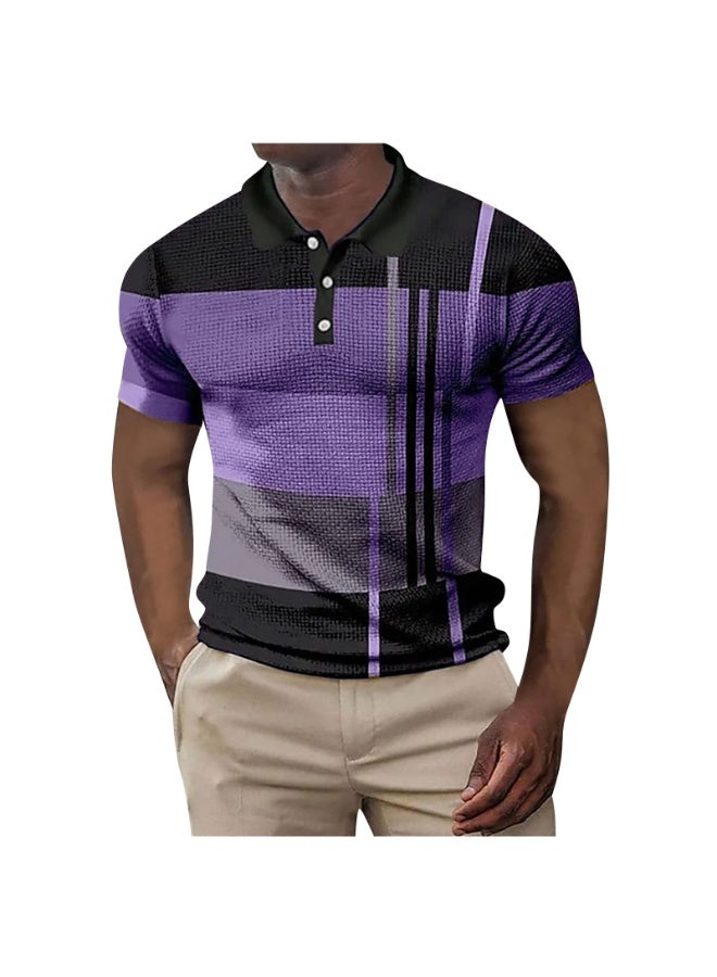 Summer  Fashion Men's Turn-down Collar Short Sleeve Striped Pullover T-shirts Casual Trendy Slim T-shirts Male Clothes - Image 2