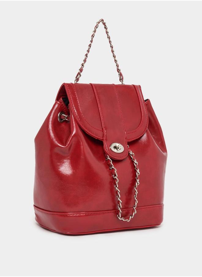 Styli - Chain Accent Flap Backpack - Image 1