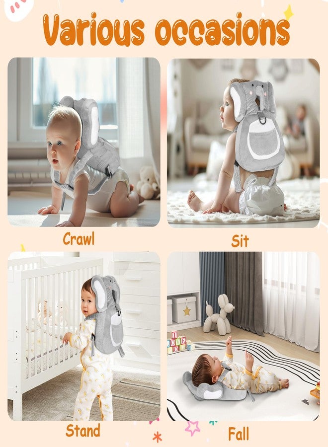 Primo Lines Baby Backpack Walker Protection, Toddler Head Protector Backpack Adjustable 270° Three-Sided Protection Breathable Design with Knee Pads & Safety Rope, 6-12 Month Baby(Elephant) - Image 4