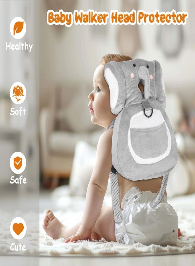 Primo Lines Baby Backpack Walker Protection, Toddler Head Protector Backpack Adjustable 270° Three-Sided Protection Breathable Design with Knee Pads & Safety Rope, 6-12 Month Baby(Elephant) - Image 5