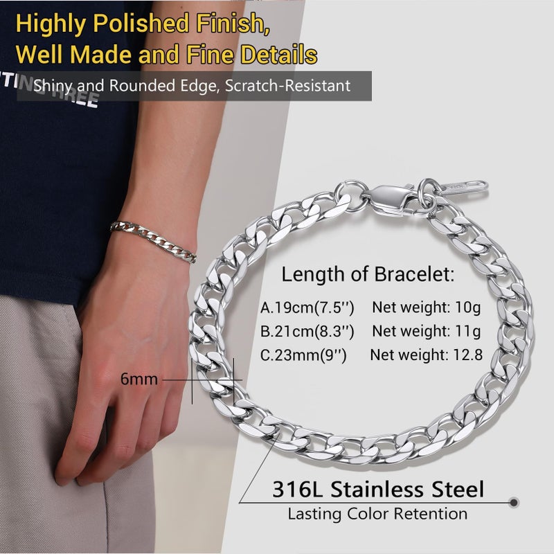 PROSTEEL Men Bracelet Pulseras Para Hombres Mens Braclets Silver Cuban Link Chain Tennis Bracelet For Stainless Steel Bracelets For Men - Image 3