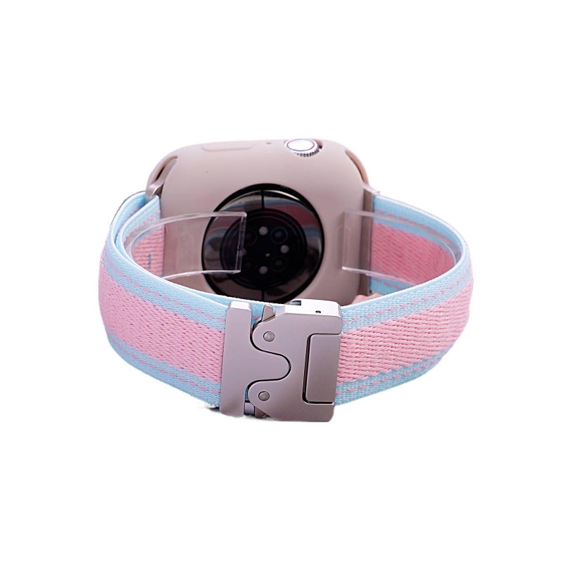 AD سوار ساعة ذكية سوار نايلون حلقي متوافق مع Apple Watch بملاءمة قابلة للتعديل وحزام بديل للاستخدام اليومي باللون وردي قابل للتعديل باللون الوردي - Image 3