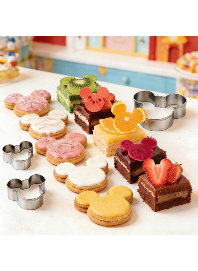 Tmflexe Mouse Cookie Cutter Sandwich Cutters for Kids DIY Lunchbox Bento Box Fruit Cutters Vegetable Cutters for Children Boys Girls, Pack of 5 - Image 4