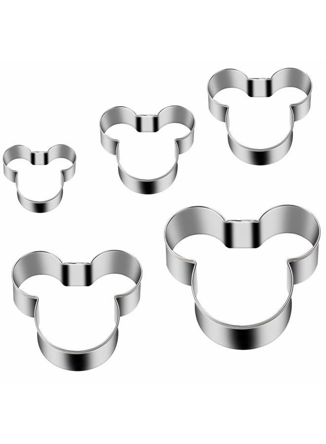 Tmflexe Mouse Cookie Cutter Sandwich Cutters for Kids DIY Lunchbox Bento Box Fruit Cutters Vegetable Cutters for Children Boys Girls, Pack of 5 - Image 1
