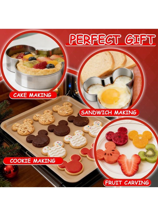 Tmflexe Mouse Cookie Cutter Sandwich Cutters for Kids DIY Lunchbox Bento Box Fruit Cutters Vegetable Cutters for Children Boys Girls, Pack of 5 - Image 2