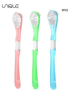 Unique 3 Pack Double-Side Desiged Tongue Scraper - Ultra-Soft Tongue Brush Tongue Cleaner for Food-Grade Portable Tongue Liners  - Image 1