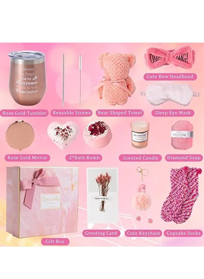 Beauenty 11PC Scented Candles & Bath Bombs Set,Gifts for Women for Birthday Mother's Day Women's Day,Bubble Bath Set Gifts for Women,Relaxing Spa Gift Set for Women (pink-style 1)  - Image 2