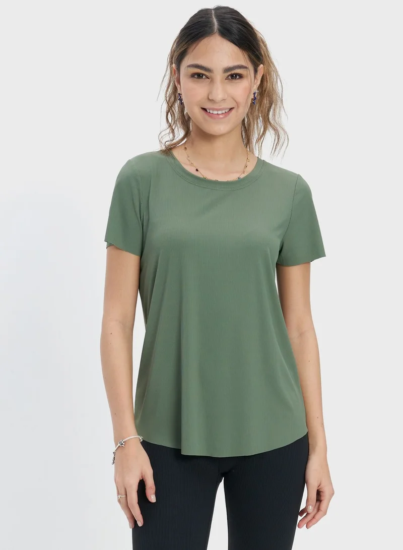 Aerie Round Neck Ribbed T-shirt