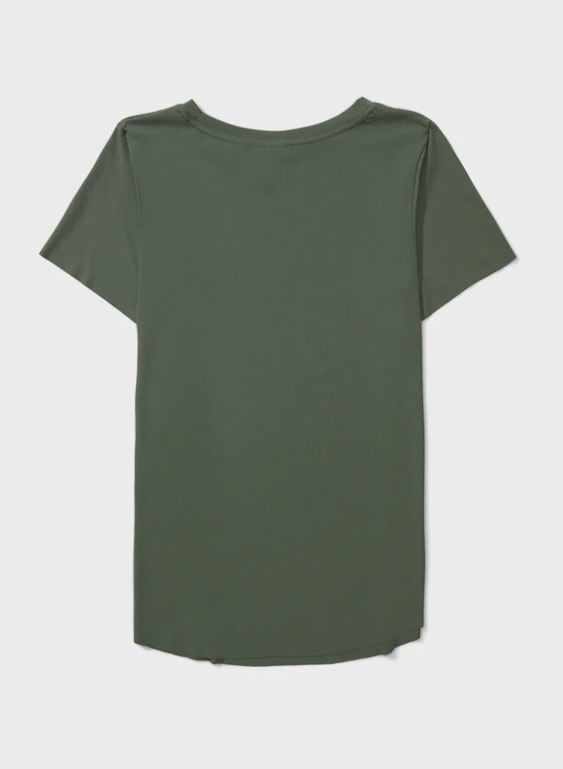 Aerie Round Neck Ribbed T-shirt