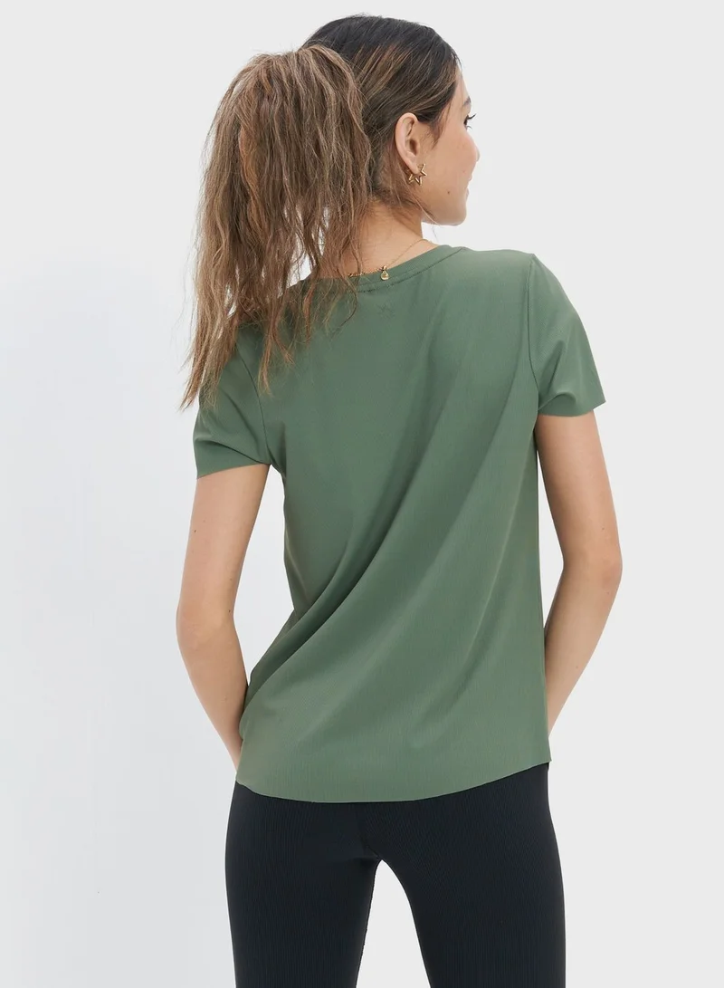 Aerie Round Neck Ribbed T-shirt