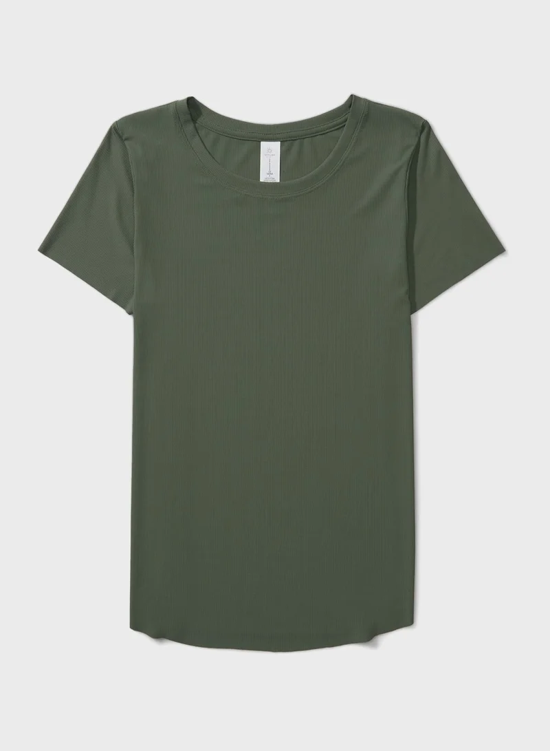 Aerie Round Neck Ribbed T-shirt
