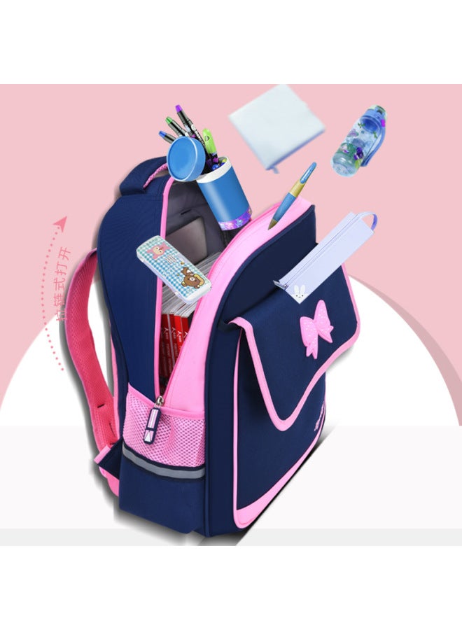 Korean Version Of Primary School Girls Children's Schoolbag 1236 Grade Lightweight Shoulder Bag Custom Printed Logo-Color:Sapphire Blue Large  - Image 4