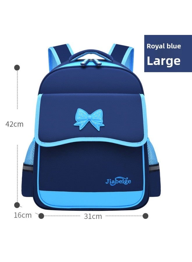 Korean Version Of Primary School Girls Children's Schoolbag 1236 Grade Lightweight Shoulder Bag Custom Printed Logo-Color:Sapphire Blue Large  - Image 1