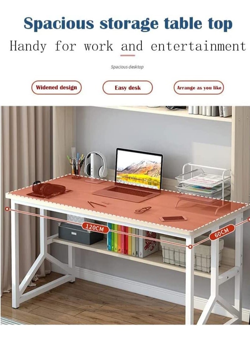 AGD Multipurpose Study Computer Desk with Shelves Storage Bookshelf Writing Accessories Computer Desk Space Saving - Image 5