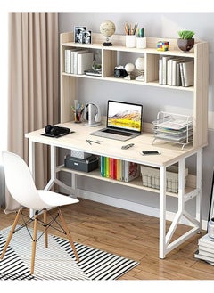 AGD Multipurpose Study Computer Desk with Shelves Storage Bookshelf Writing Accessories Computer Desk Space Saving  - Image 1