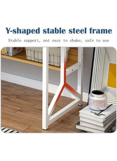 AGD Multipurpose Study Computer Desk with Shelves Storage Bookshelf Writing Accessories Computer Desk Space Saving  - Image 4