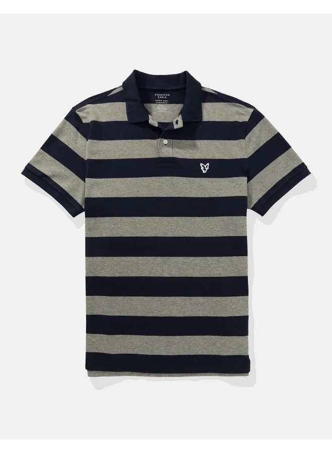 American Eagle Essential Striped Polo Shirt