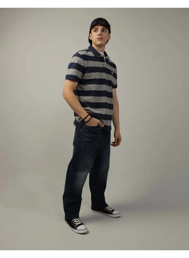American Eagle Essential Striped Polo Shirt