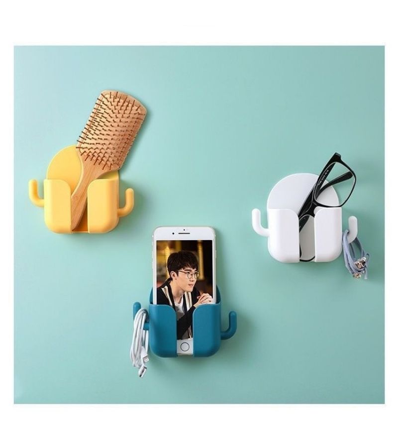 White Foldable Wall Mounted Organizer Box for Phone Remote Storage - Image 5