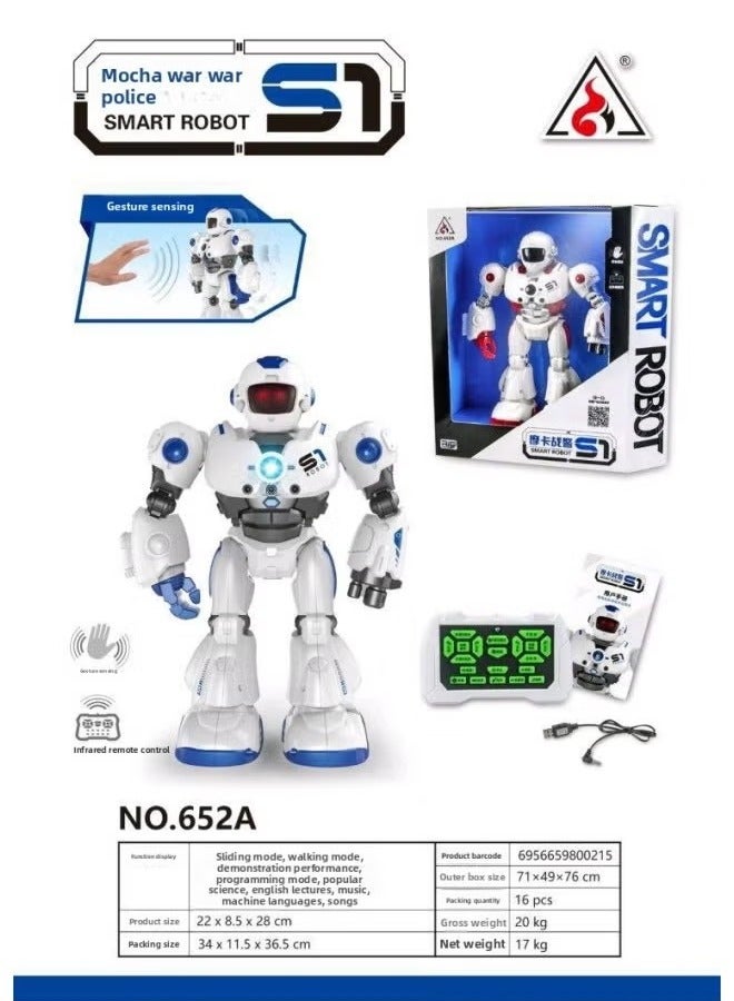 MOCHA Shuangfeng Mocha Intelligent Robot Dog Yingjia Intelligent Mechanical Dog Guangyucheng Special Effect Intelligent Dog Series-Color:652A Mocha Police  - Image 1