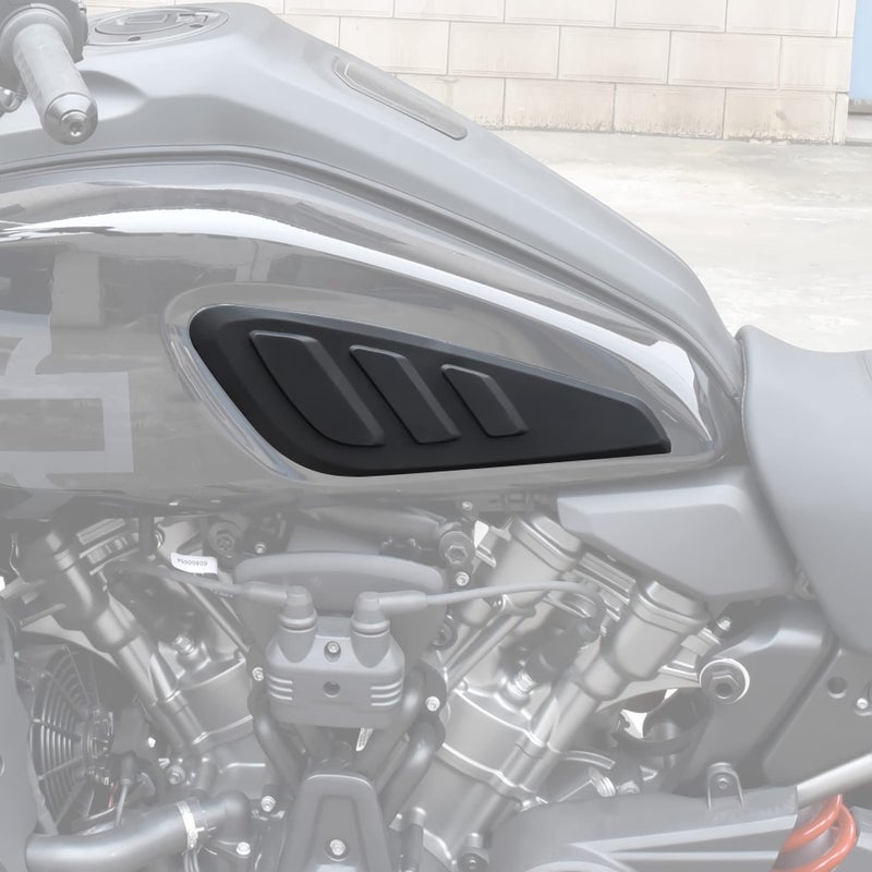 VEISUTOR Fuel Tank Knee Pad Kit for Pan America 1250, Rubber Tank Side Panels Protector Stickers for Harley Pan America RA1250 and RA1250S Models (2PCS - Image 2