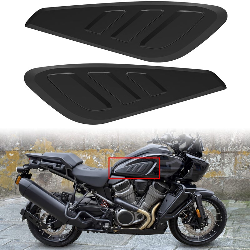 VEISUTOR Fuel Tank Knee Pad Kit for Pan America 1250, Rubber Tank Side Panels Protector Stickers for Harley Pan America RA1250 and RA1250S Models (2PCS - Image 1