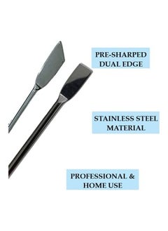 NIBEMINENT 2-Piece Professional Nail Cuticle Pusher Stainless Steel Silver  - Image 2