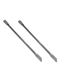 NIBEMINENT 2-Piece Professional Nail Cuticle Pusher Stainless Steel Silver  - Image 1