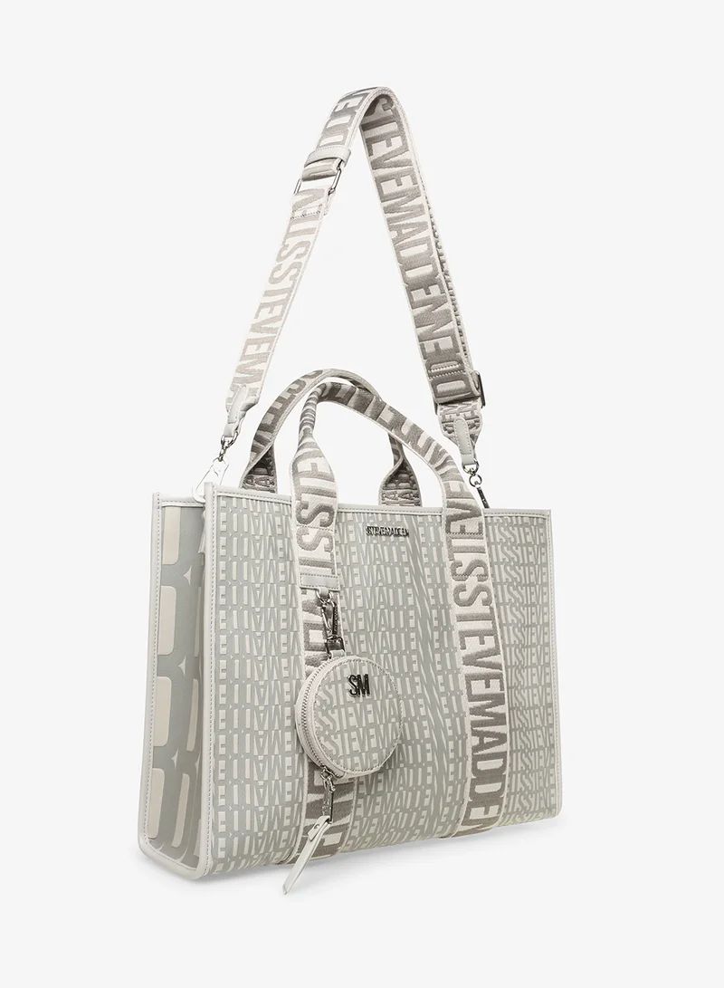 Steve Madden GREY Boptic-E Tote Bag With Detachable Strap for Women | Best Price UAE
