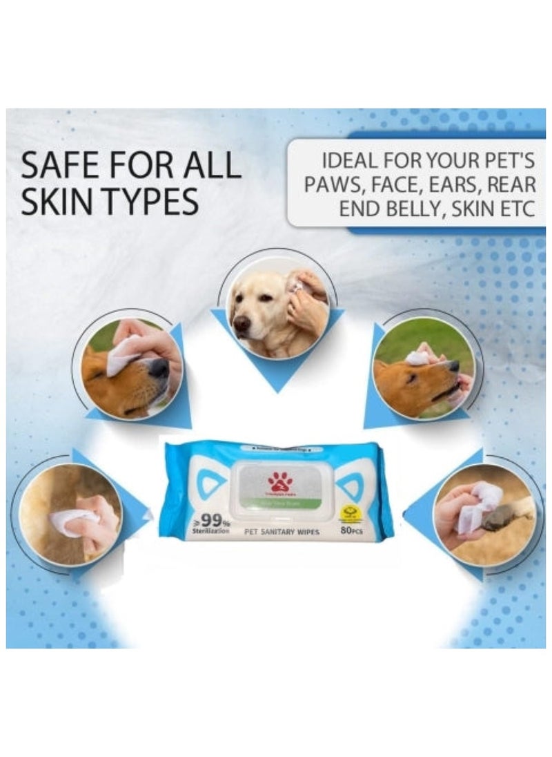 Aloe Vera Scented Sanitary Pet Wipes Suitable For Cats And Dogs