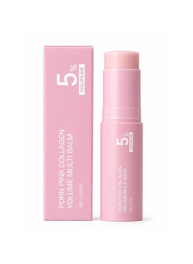OUHOE Pink Collagen Volume Multi Balm, Volufiline Stick Hydrating Multi Wand, Smooth Fine Lines & Wrinkles, Nourishing Collagen Stick for Face, Eye & Lip Care - Image 1