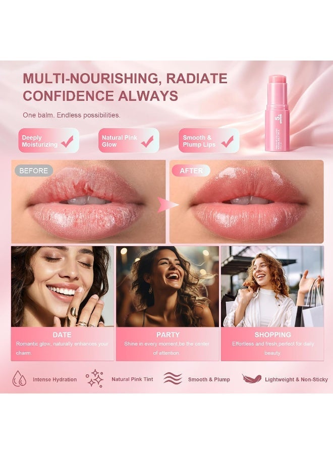 OUHOE Pink Collagen Volume Multi Balm, Volufiline Stick Hydrating Multi Wand, Smooth Fine Lines & Wrinkles, Nourishing Collagen Stick for Face, Eye & Lip Care - Image 4